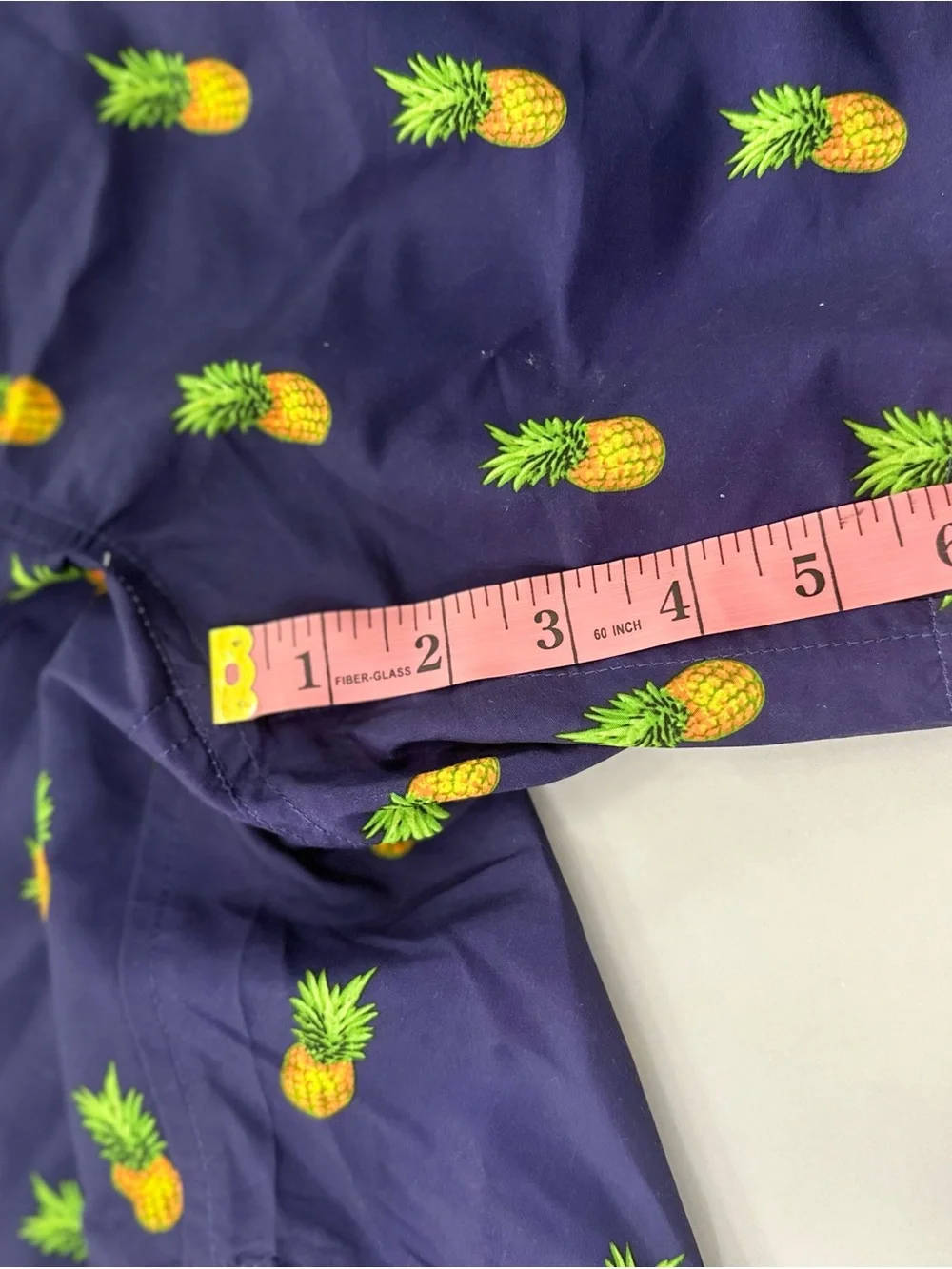 Men's Pineapple-Print Navy Swim Trunks